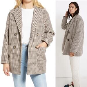 MADEWELL Jacket Winter Coat Womens Size XS Plaid Padded Quilted Puff Academia